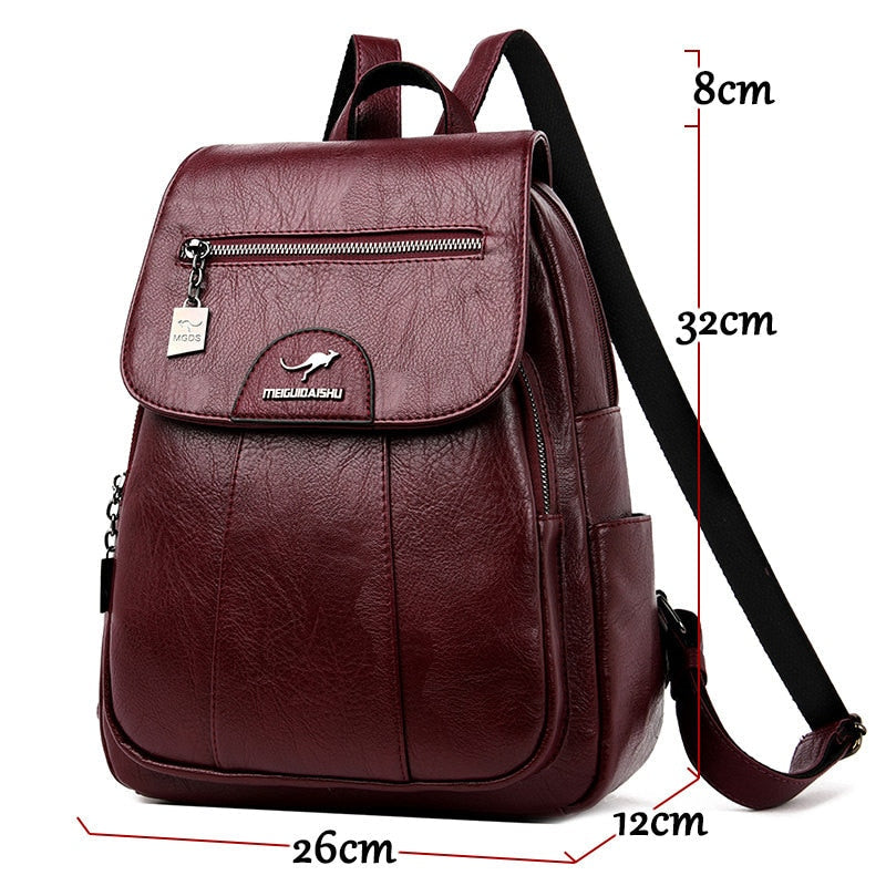Premium Daily Genuine Leather Ladies Backpack