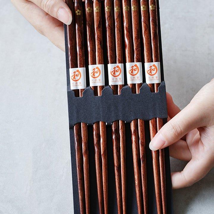 Beautiful Cherry Wood Chopstick Set