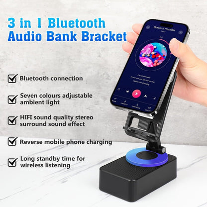 Portable 3-in-1 Collapsible Bluetooth Speaker Power Bank