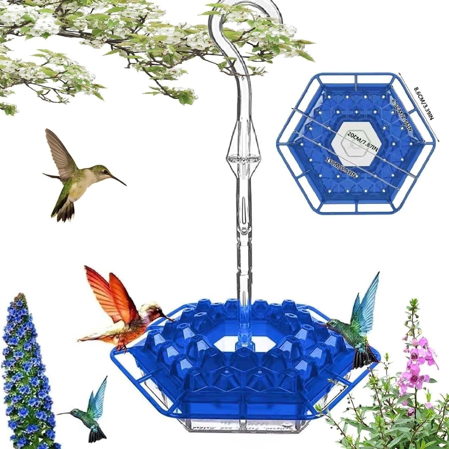 Colorful Outdoor Hanging Hummingbird Feeders