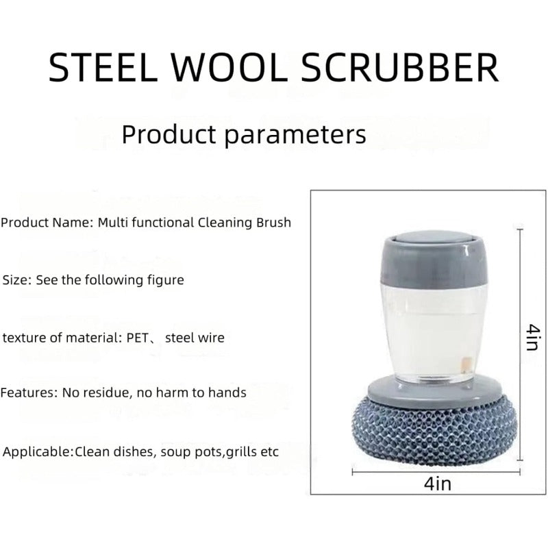 Tough PTE Scrubber with Soap Dispenser - Kitchen Cleaner