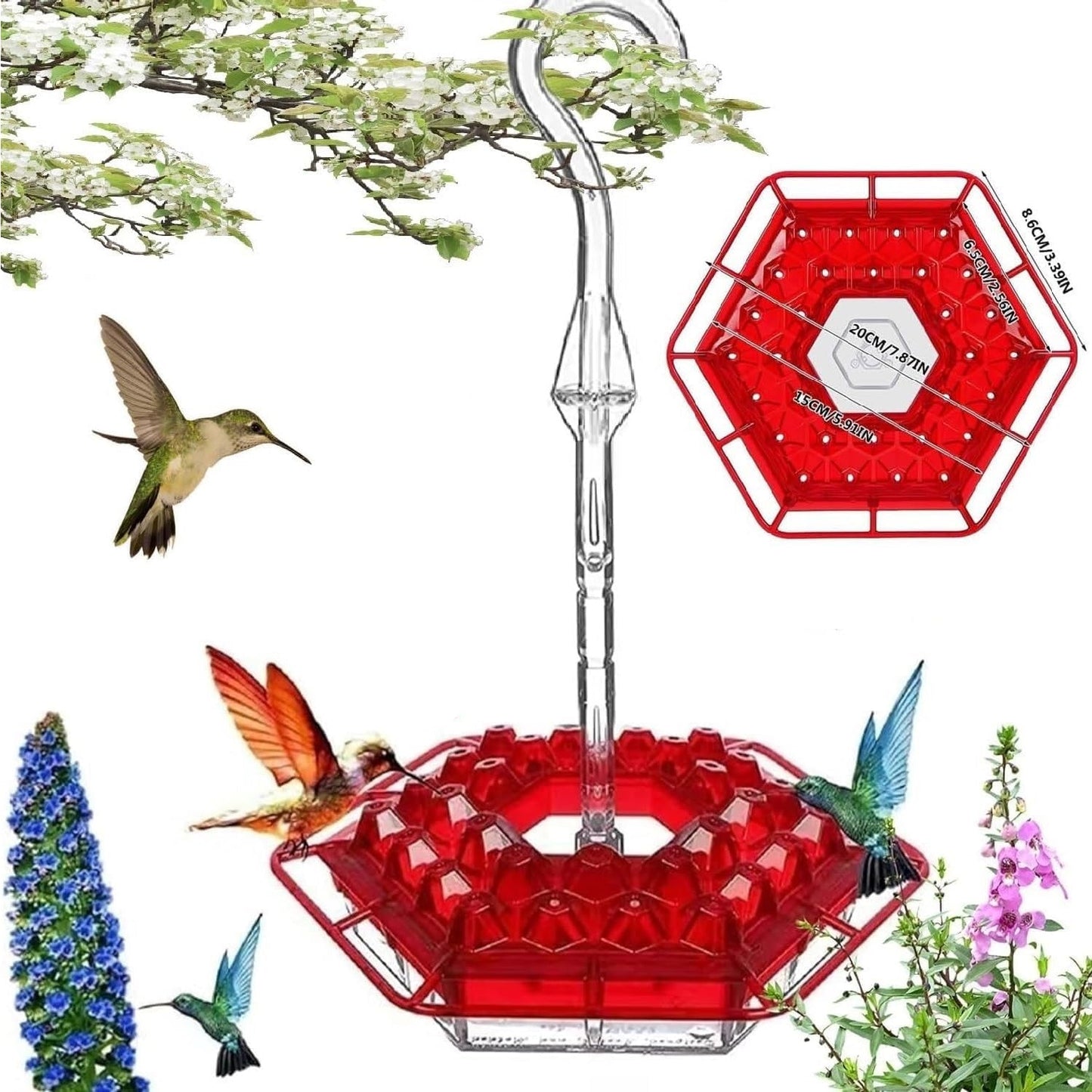 Colorful Outdoor Hanging Hummingbird Feeders