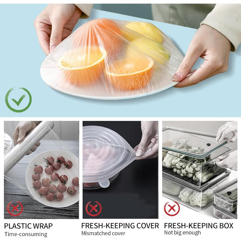 Fresh Food Storage Bags – Flexible Plastic Bowl Wraps