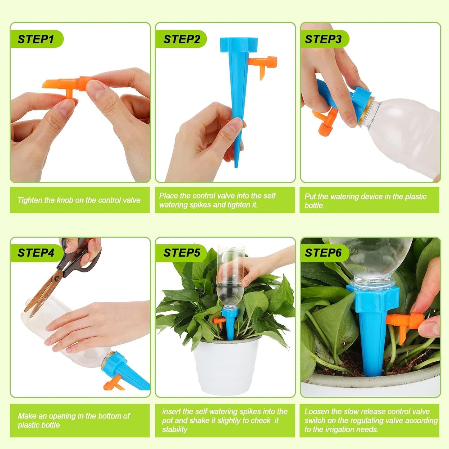 Easy Fill Bottle Top Plant Waterer Spikes