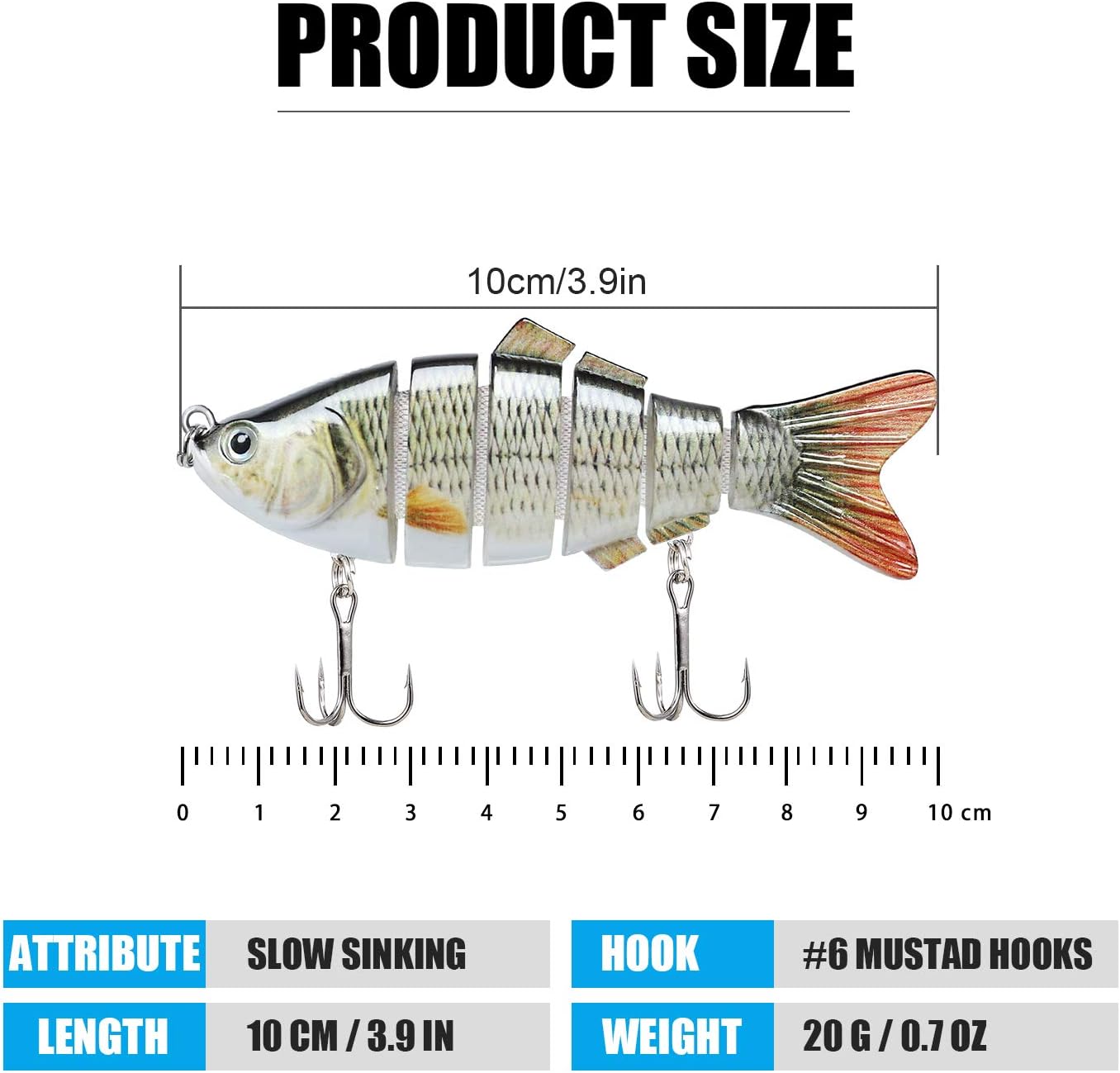 Realistic 6-Segment Fishing Lure Set