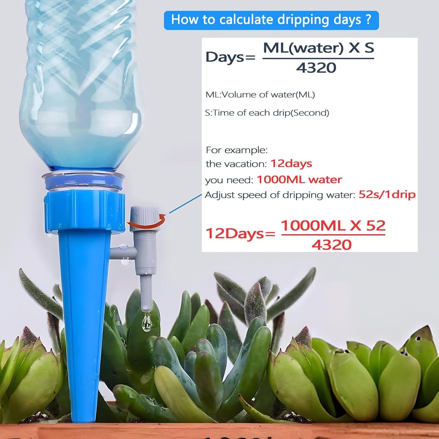 Easy Fill Bottle Top Plant Waterer Spikes