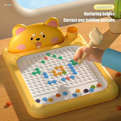 Fun Magnetic Sketch Board – Shiba Bear Dots Art Toy