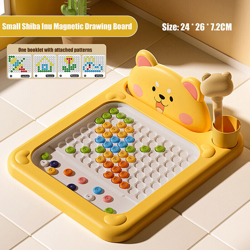Fun Magnetic Sketch Board – Shiba Bear Dots Art Toy