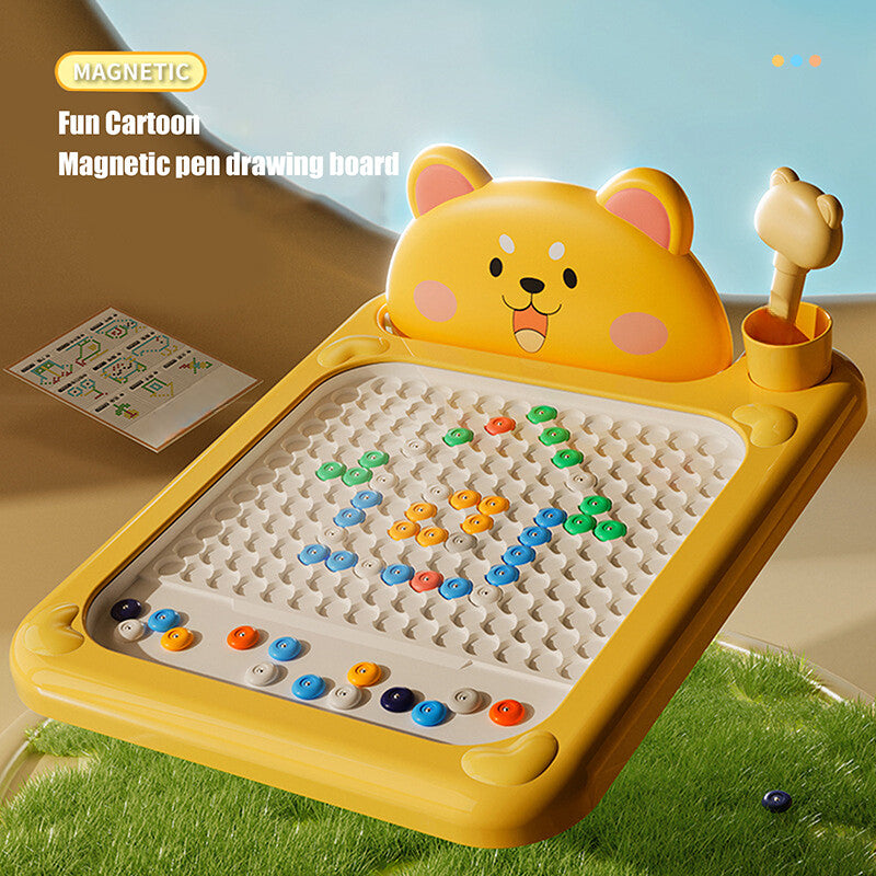 Fun Magnetic Sketch Board – Shiba Bear Dots Art Toy