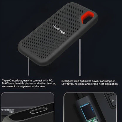 Fast Portable 8TB External SSD Shock Resistant Storage Drive