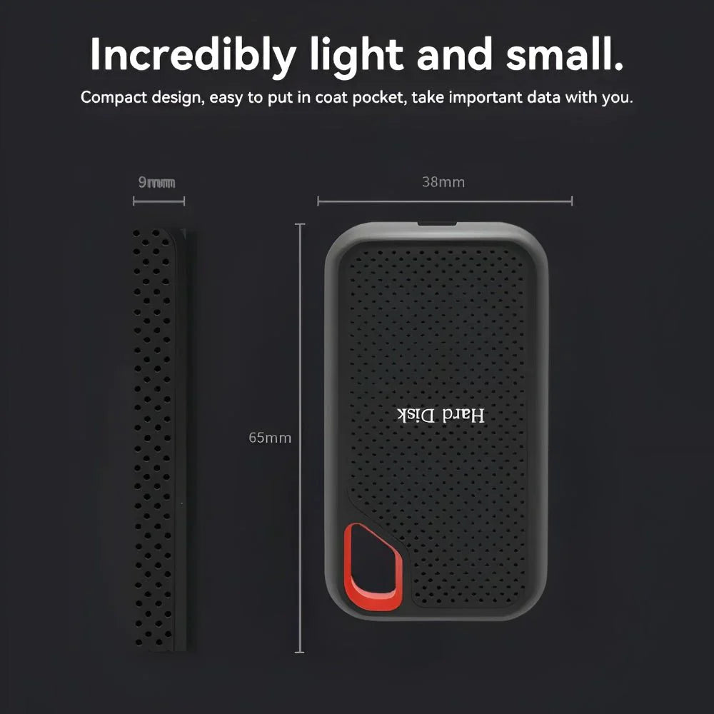 Fast Portable 8TB External SSD Shock Resistant Storage Drive