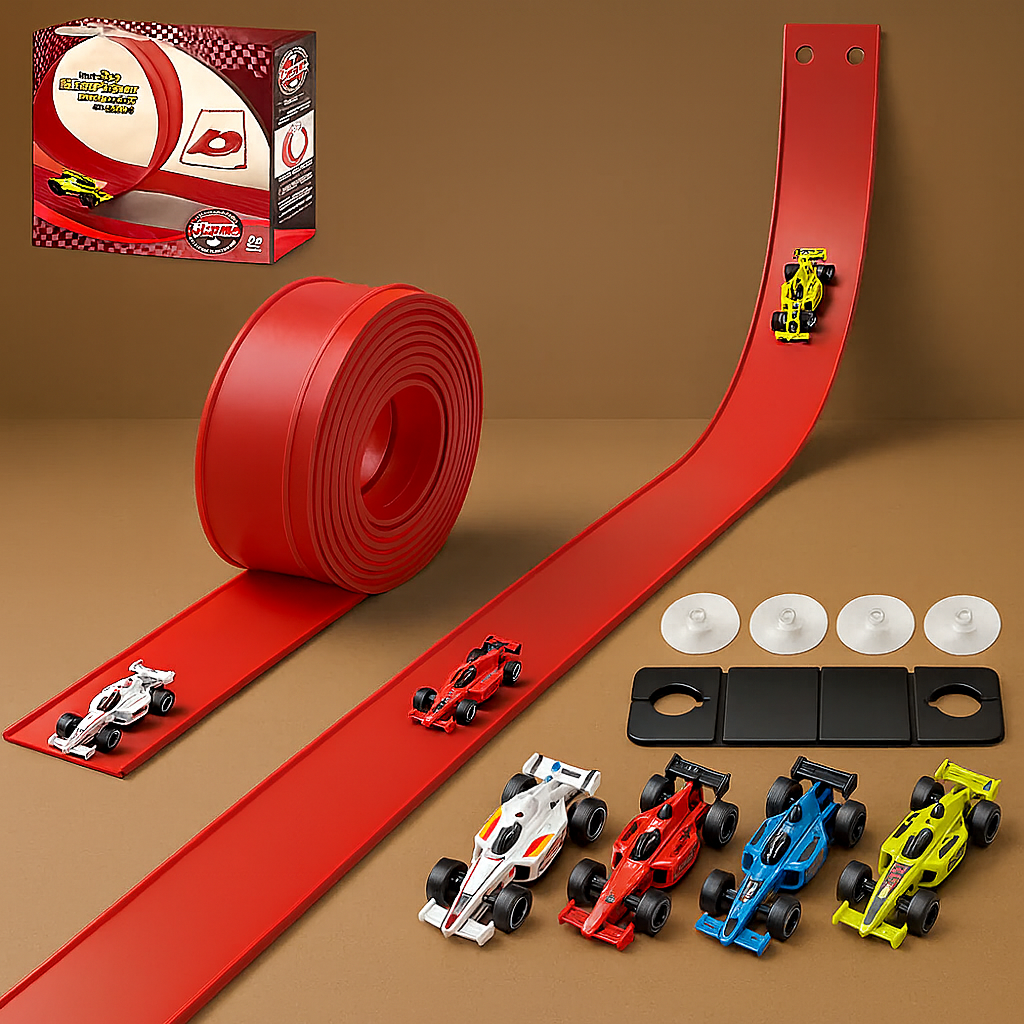 Fun Kids Car Racing Track Playset Foldable Travel Set