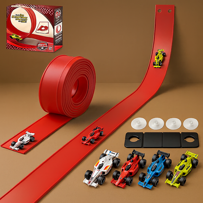 Fun Kids Car Racing Track Playset Foldable Travel Set