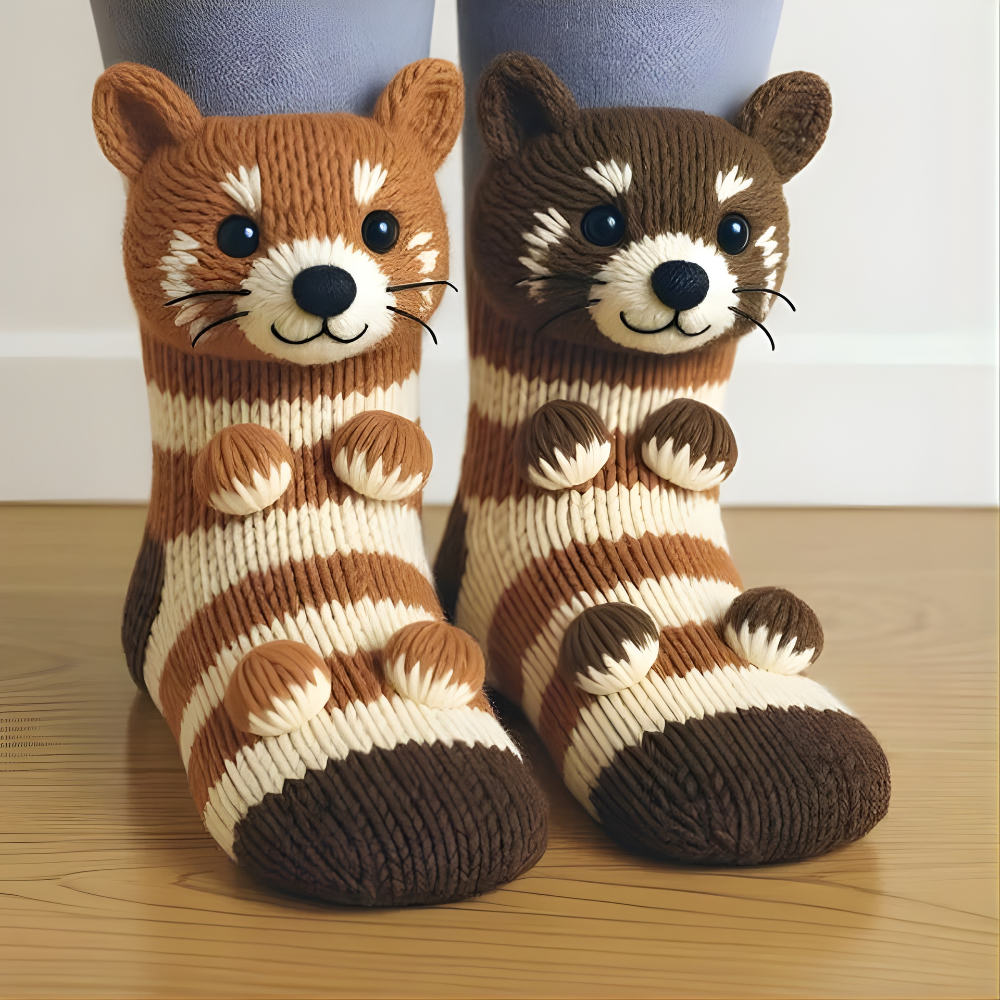 Comfy Fun Animal Print Slipper Socks