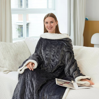 Cozy Warm Wearable Fleece Blanket for Adults