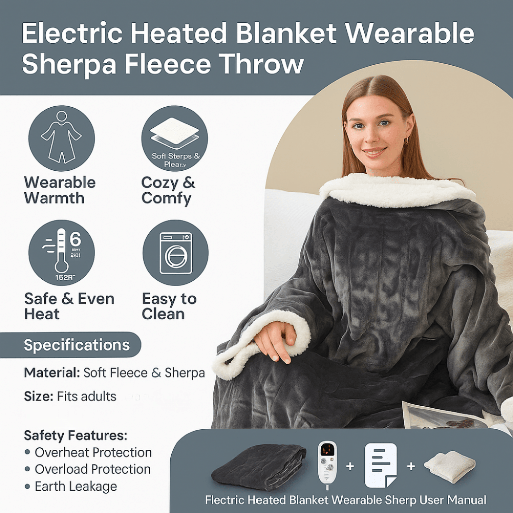 Cozy Warm Wearable Fleece Blanket for Adults