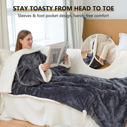 Cozy Warm Wearable Fleece Blanket for Adults