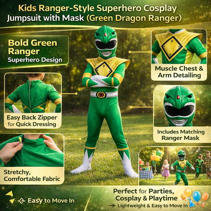 Kids Superhero Costume Jumpsuit with Mask
