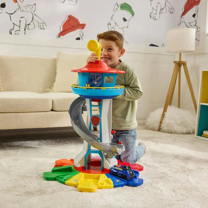 Sturdy Kids Climbing Playset Slide with Toy Cars