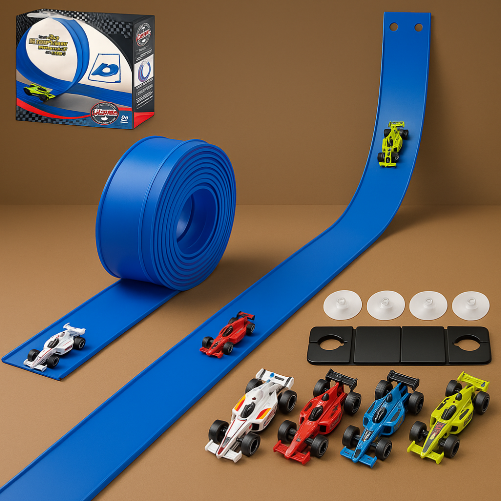 Fun Kids Car Racing Track Playset Foldable Travel Set