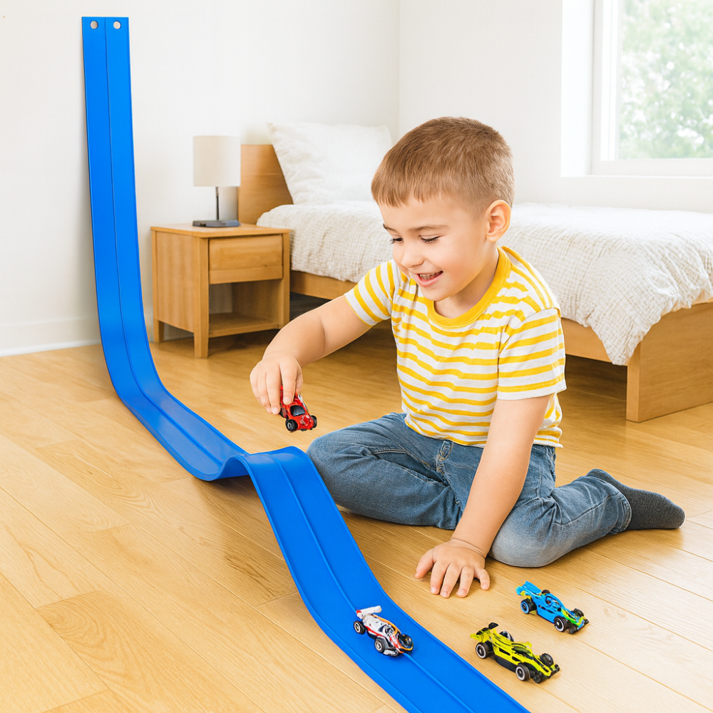 Fun Kids Car Racing Track Playset Foldable Travel Set