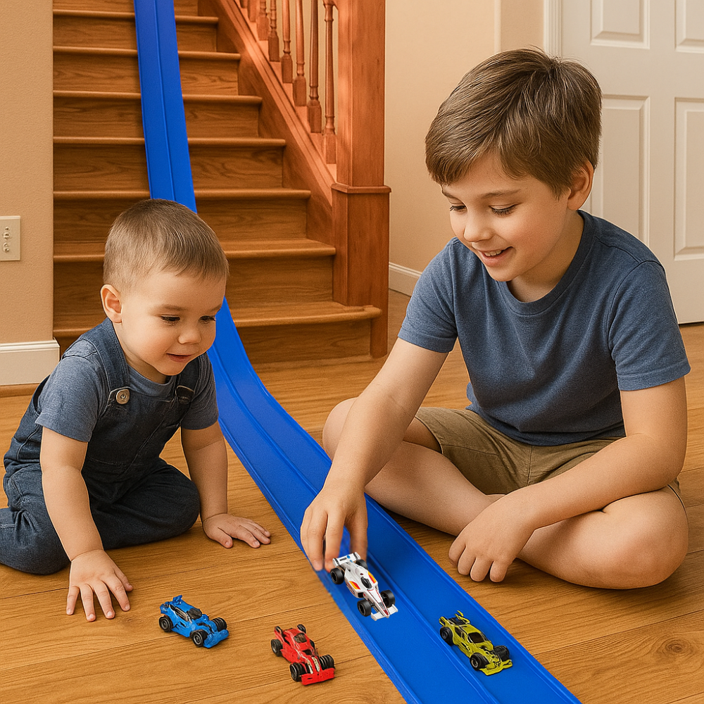 Fun Kids Car Racing Track Playset Foldable Travel Set