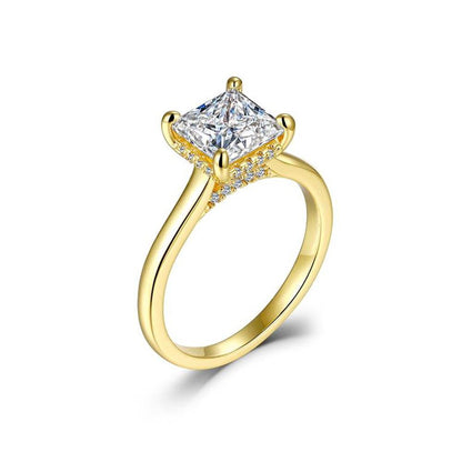 Luxurious Golden Cubic Zirconia Ring