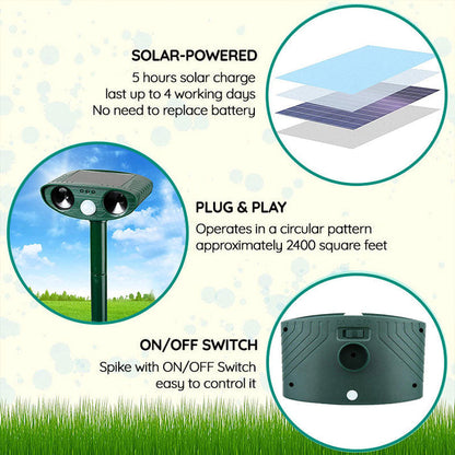 Outdoor Motion Sensor Animal Repeller for Garden Protection