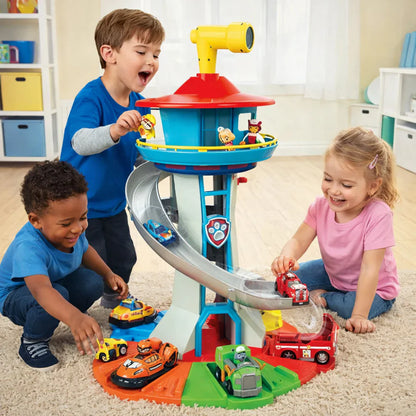 Sturdy Kids Climbing Playset Slide with Toy Cars