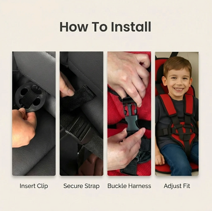 Compact Child Car Booster Seat - Safe Travel Harness