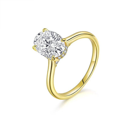 Luxurious Golden Cubic Zirconia Ring