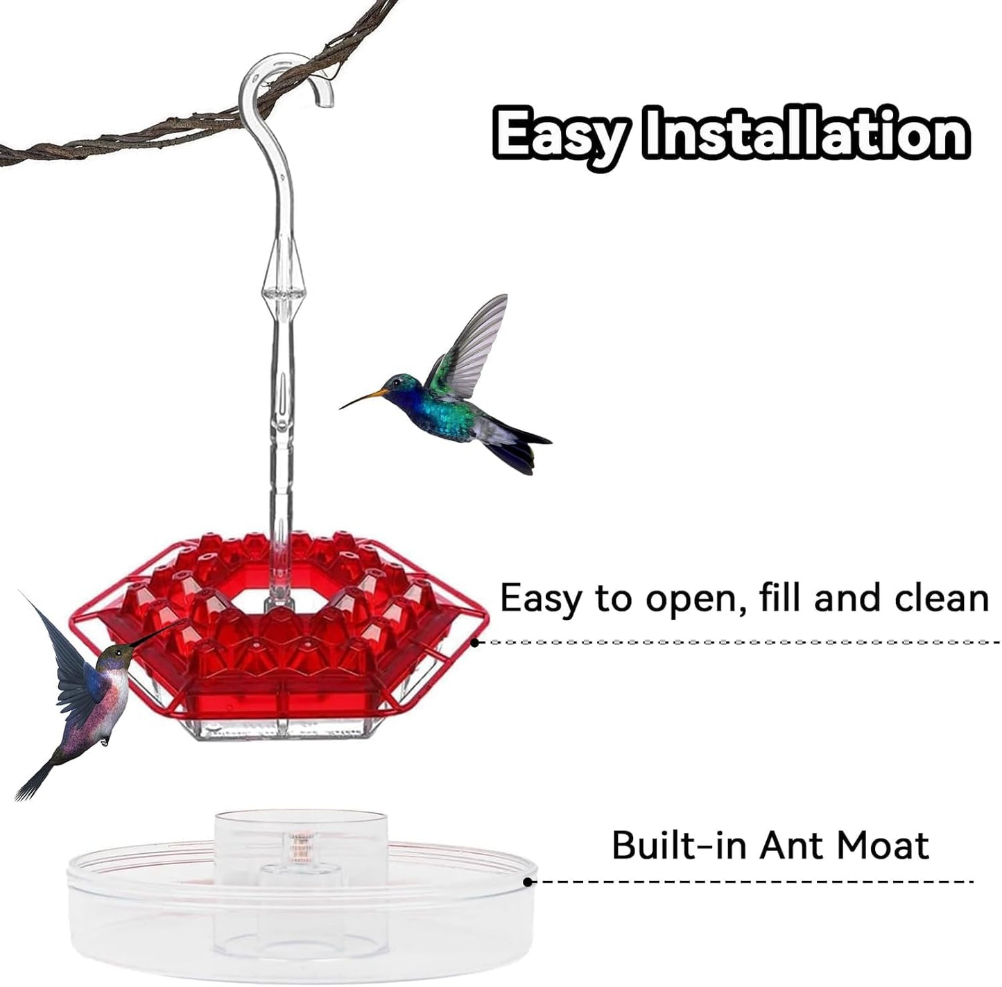 Colorful Outdoor Hanging Hummingbird Feeders