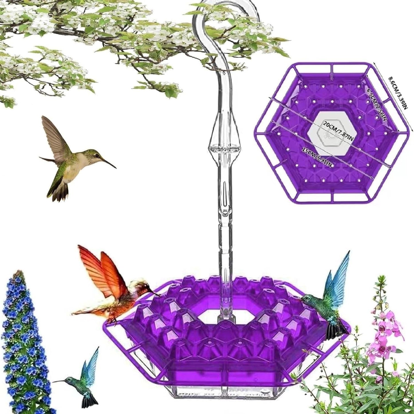 Colorful Outdoor Hanging Hummingbird Feeders