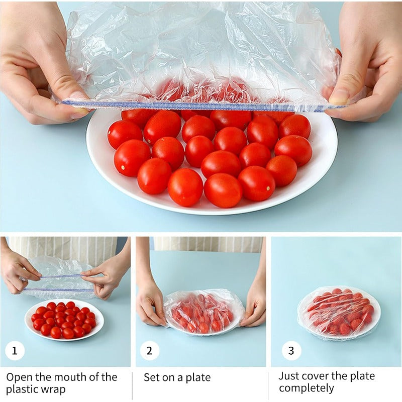 Fresh Food Storage Bags – Flexible Plastic Bowl Wraps