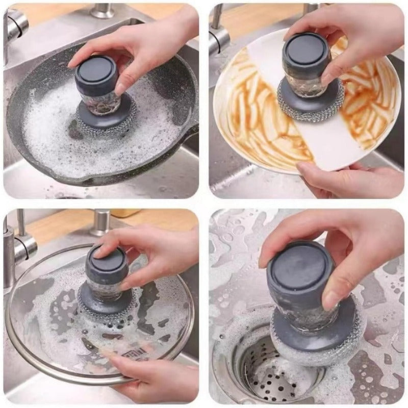 Tough PTE Scrubber with Soap Dispenser - Kitchen Cleaner