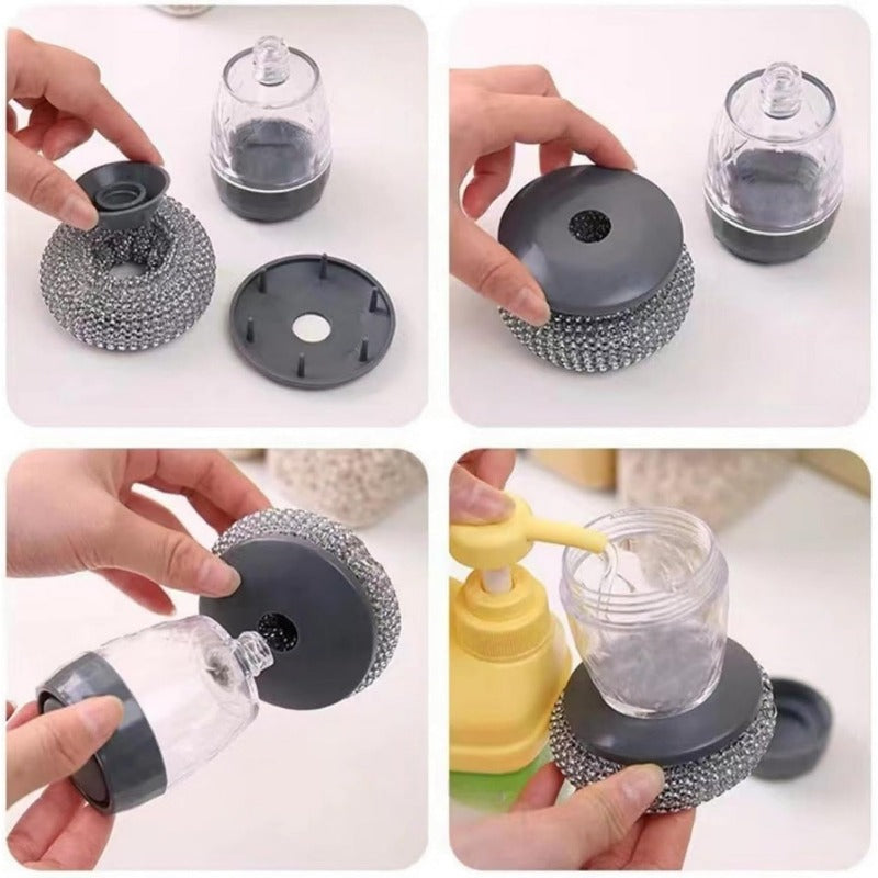 Tough PTE Scrubber with Soap Dispenser - Kitchen Cleaner