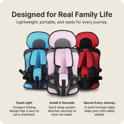 Compact Child Car Booster Seat - Safe Travel Harness