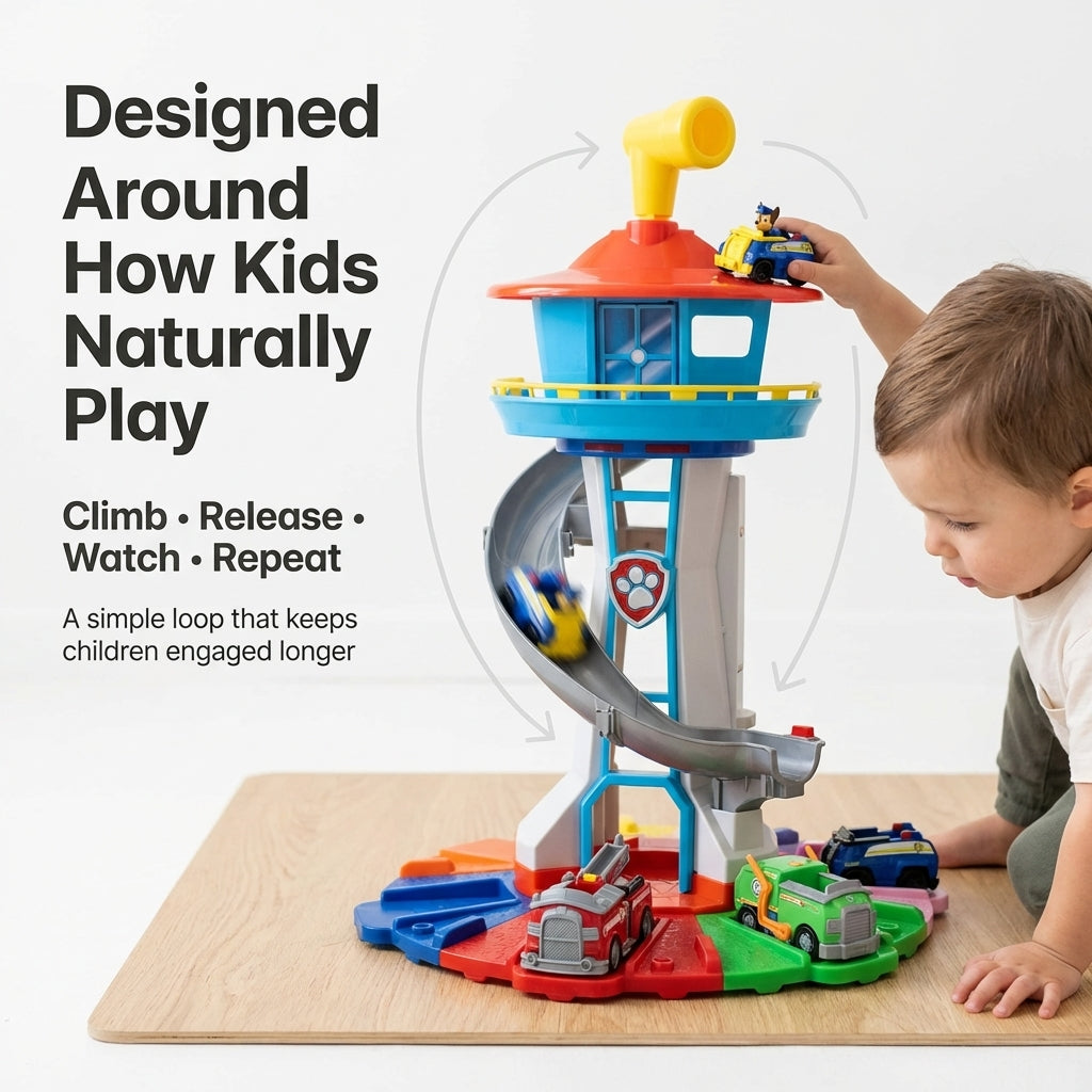 Sturdy Kids Climbing Playset Slide with Toy Cars