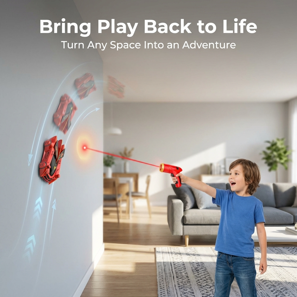 Fast RC Wall Crawler LED Stunt Car Toy for Kids
