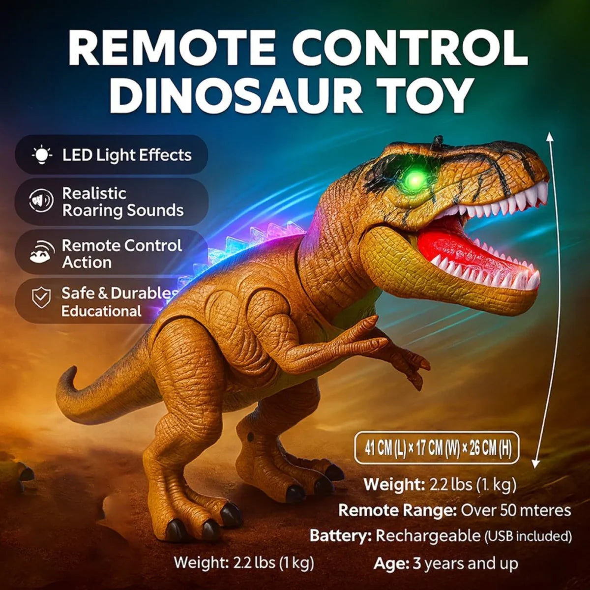 Fun Remote Control Walking Dinosaur Toy