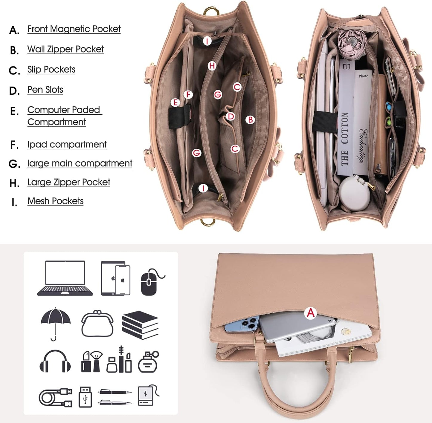 Professional Women's Office Laptop Handbag