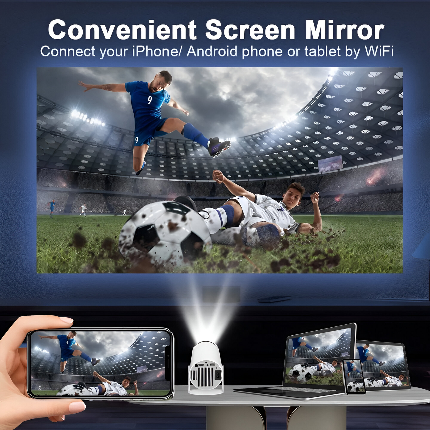 Mini Video Projector With WiFi6 and Bluetooth 5.0