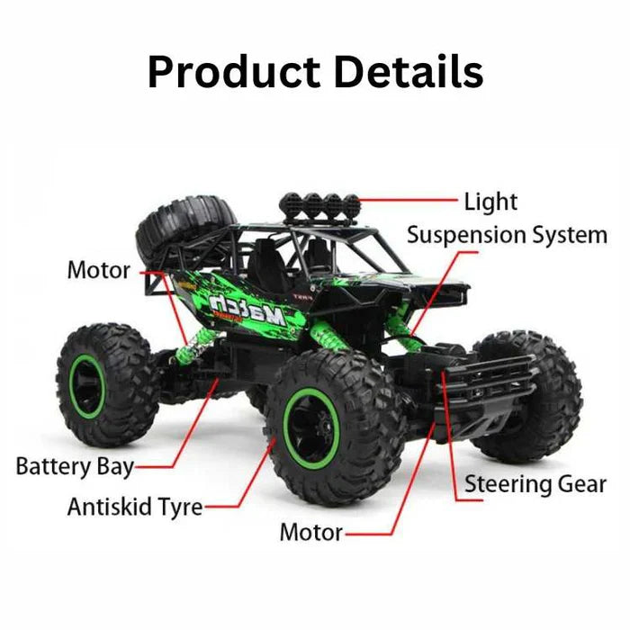 Powerful 4x4 RC Monster Truck with Big Tires